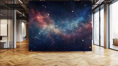 Colorful, stars and space background, panorama universe wallpaper. Generative Ai. Wall mural