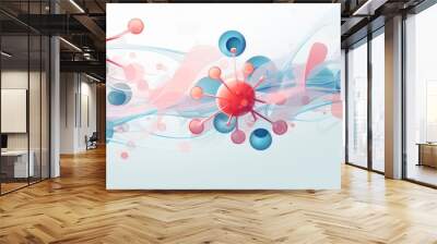 Molecular structure of cancer , blood, bacteries cells, banner, inside view of healthy humany body. Generative Ai. Wall mural