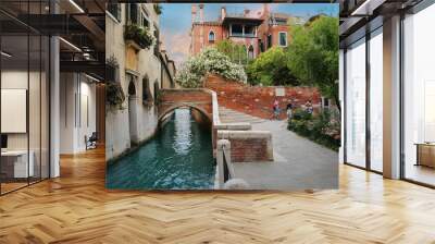 charming streets and canals of venice, italy Wall mural