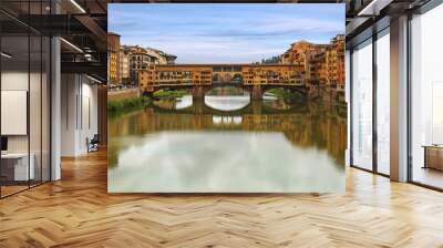 Ponte Vecchio bridge across Arno river in Florence, Italy Wall mural