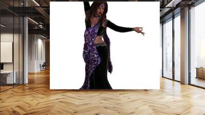 3D Indian woman in purple sari Wall mural