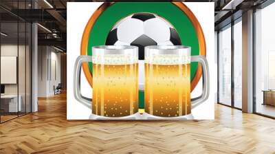 beer and soccer ball Wall mural