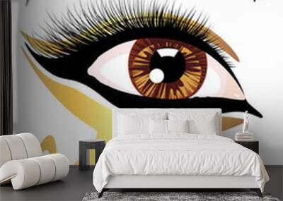 Brown eye with egyptian makeup Wall mural