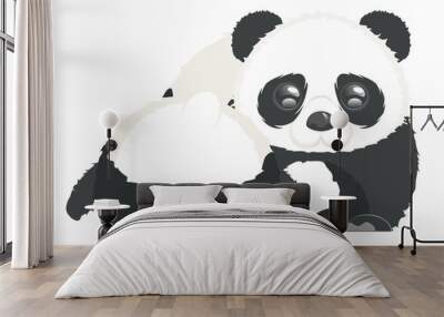 Cartoon panda bear Wall mural