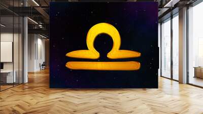 Golden libra zodiac symbol Wall mural