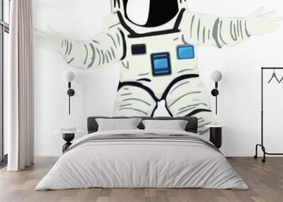 Spaceman with outstretched arms Wall mural