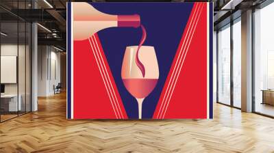 Wine retro poster Wall mural