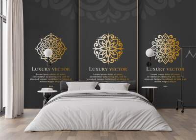 Luxury set of decorative icons.Vector vintage elements. Can be used as logo and emblem design. Great for wallpaper or background decoration. Wall mural