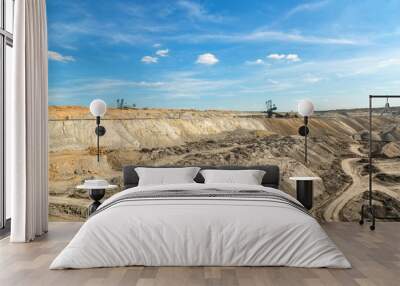 Landscape with mine machine Wall mural