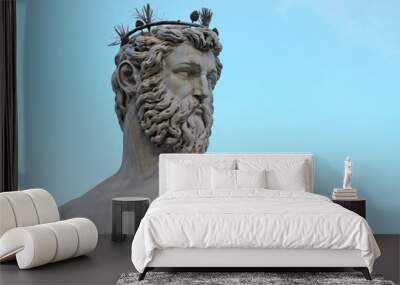 head and torso of statue of neptune firenze italy Wall mural