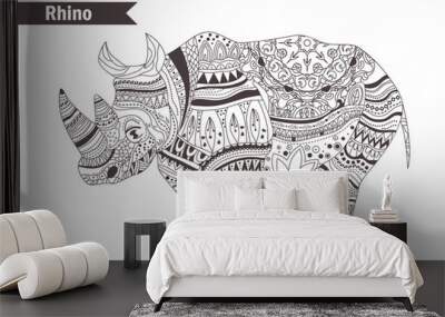 Rhino. vector isolated illustration Wall mural