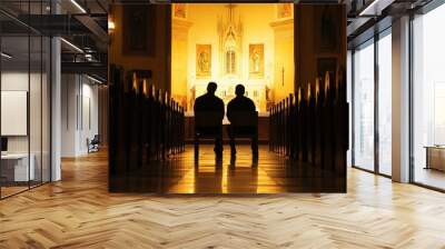 Image of the Roman Catholic confession ceremony. Wall mural