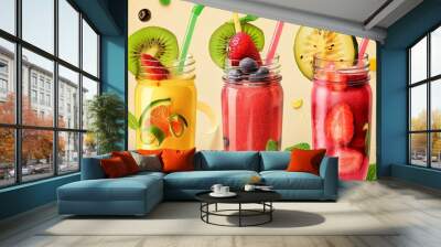 Photo of a delicious looking fruit smoothie. Wall mural