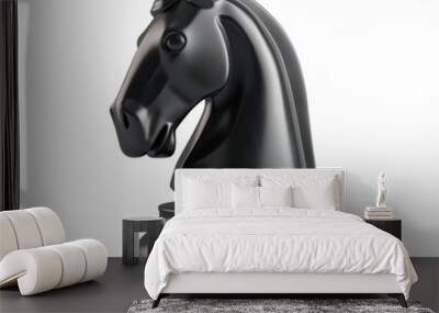 A black horse head on a chess piece Wall mural