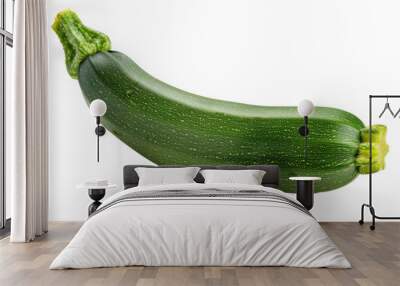 A green zucchini is shown on a white background Wall mural