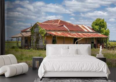 Rustic, abandoned, old house in rural NSW, Australia Wall mural