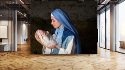 Virgin Mary holding baby Jesus Wall mural