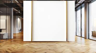 Blank empty 2:3 gold picture frame isolated on white background Wall mural