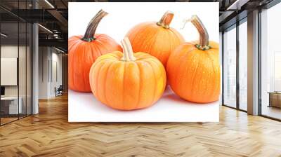 Halloween pumpkins isolated on white background, pumpkin design, autumn vegetable harvest and countryside farmers market Wall mural