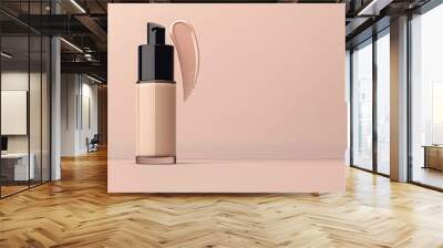 Make-up foundation cosmetics product, beige cosmetic makeup and skincare cream sample as luxury beauty brand design Wall mural