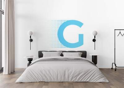 Pixel  typography letter G logo. Technological modern font calligraphy Wall mural