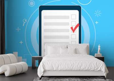 Survey research. Make a choice on the tablet Wall mural