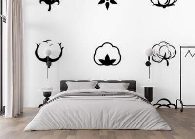 Vector cotton icon set Wall mural