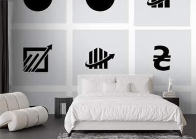 Vector economic icons set Wall mural