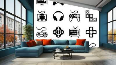 vector video game icon set Wall mural