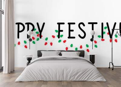 Happy Festivus. Vector illustration. Lettering. Ink illustration. Wall mural