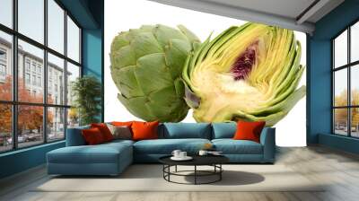 Fresh Artichokes isolated on white background Wall mural