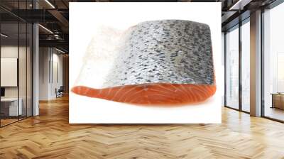 fresh salmon fillet isolated on white background Wall mural