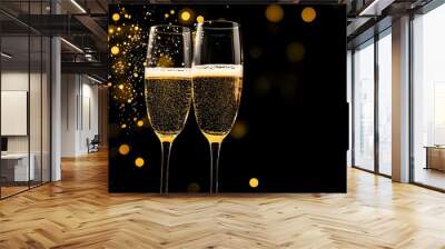 two glasses of champagne Wall mural