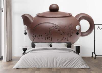 Clay Chinese teapot isolated on white Wall mural