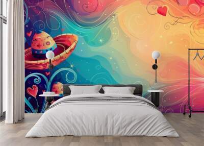 abstract background for Cinco de Mayo Wall mural