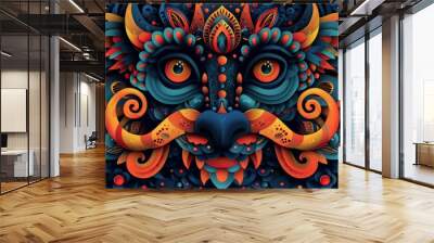 abstract background in colors and patterns for Gawai Dayak  Wall mural