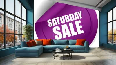 Saturday sale Round Stickers. Wall mural