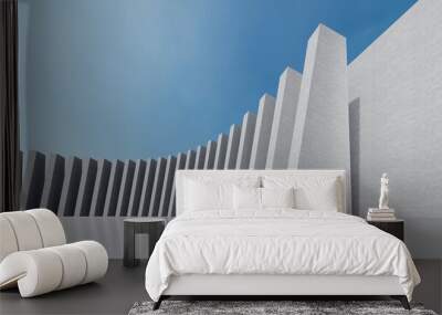 3d render abstract architecture background building geometric shape Wall mural