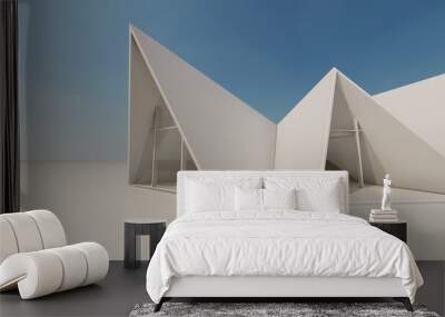 3d rendering architecture background building geometric shape Wall mural