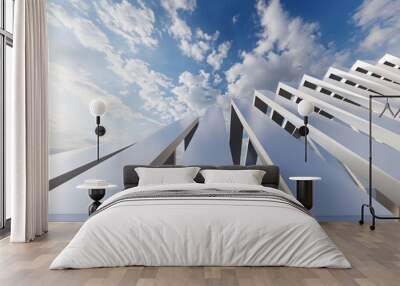 3d rendering architecture background building geometric shape Wall mural