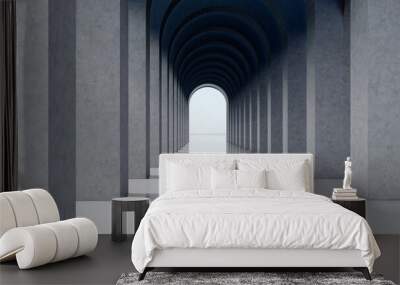 Abstract architecture background arched interior 3d render Wall mural