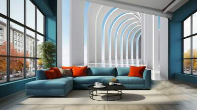 Abstract architecture background arched interior 3d render Wall mural