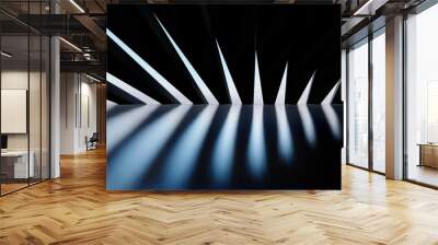 Abstract architecture background geometric wall in interior 3d render Wall mural