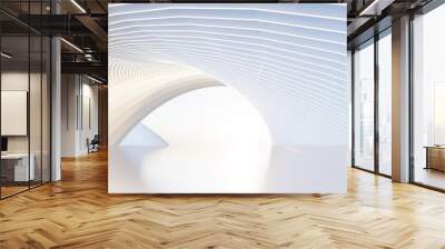 Abstract architecture background interior with curved design 3d render Wall mural