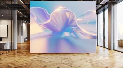 Abstract colorful background curved pattern in design 3d render Wall mural