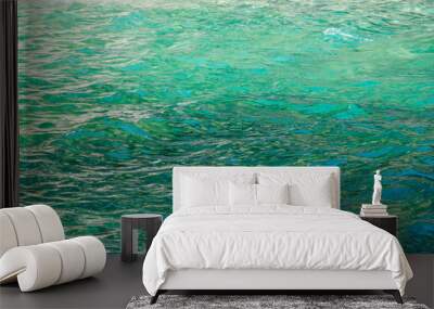 Abstract sea background, ripple surface of turquoise water Wall mural