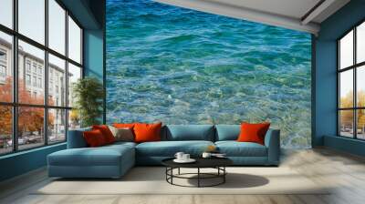 Abstract sea background, ripple surface of turquoise water Wall mural