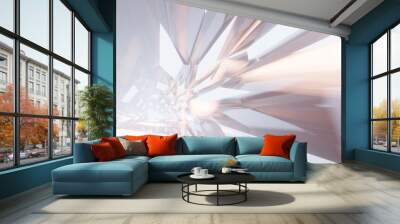 Futuristic abstract background crystal arched interior 3d render Wall mural