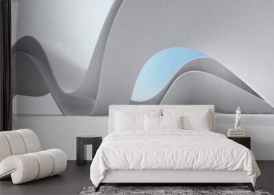 Futuristic architecture background 3d render Wall mural