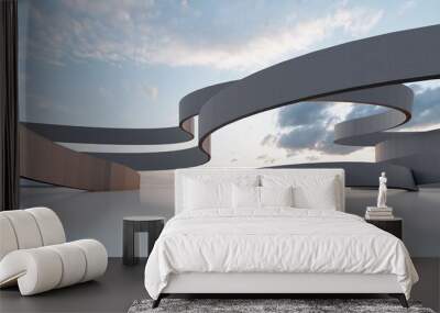 Futuristic architecture background 3d render Wall mural